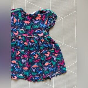 Cat & Jack|Baby girl/toddler Navy Dinosaur Print Short Sleeve Dress,novelty•••4T